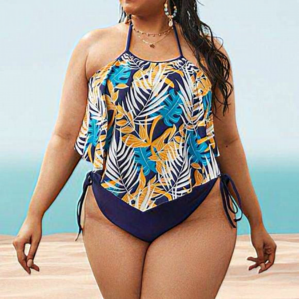 Tropical‎ Hanky Hem Bikini Swimsuit Size 2XL